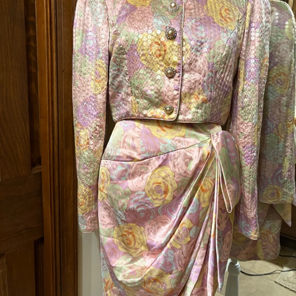 A J Bari Vintage Cocktail dress with jacket.  Silk. size 4 - Picture 3 of 4